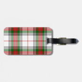 Stuart/Stewart tartan witte rode groene vlecht Bagagelabel (Achterkant horizontaal)