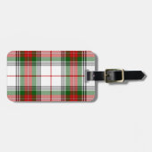 Stuart/Stewart tartan witte rode groene vlecht Bagagelabel (Voorkant horizontaal)