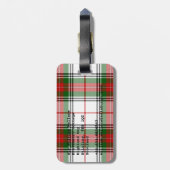 Stuart/Stewart tartan witte rode groene vlecht Bagagelabel (Achterkant verticaal)