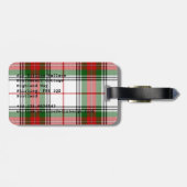 Stuart/Stewart tartan witte rode groene vlecht Bagagelabel (Achterkant horizontaal)
