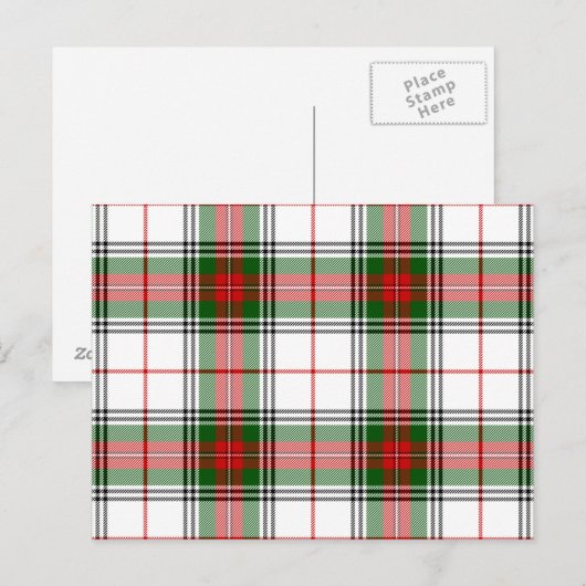 Stuart/Stewart tartan witte rode groene vlecht Briefkaart (Voorkant / Achterkant)