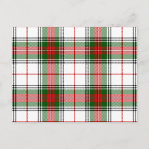 Stuart/Stewart tartan witte rode groene vlecht Briefkaart