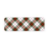 Stuart/Stewart tartan witte rode groene vlecht Etiket (Voorkant)