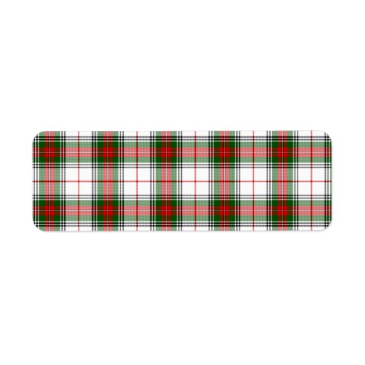 Stuart/Stewart tartan witte rode groene vlecht Etiket (Voorkant)