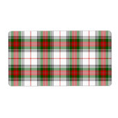 Stuart/Stewart tartan witte rode groene vlecht Etiket (Voorkant)