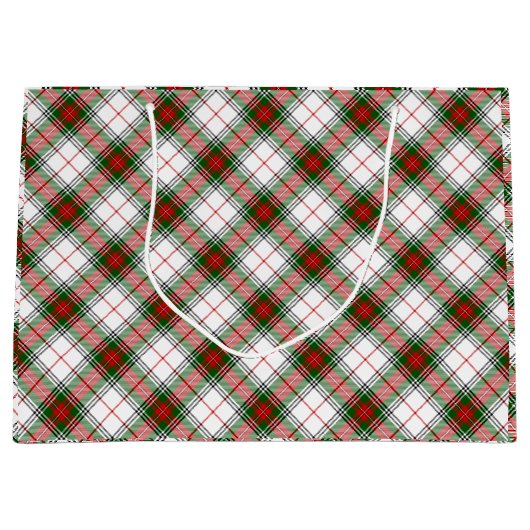 Stuart/Stewart tartan witte rode groene vlecht Groot Cadeauzakje (Voorkant)