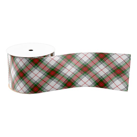 Stuart/Stewart tartan witte rode groene vlecht Grosgrain Lint (Spoel)