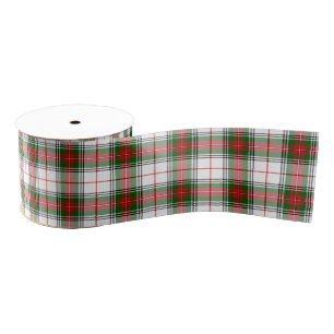 Stuart/Stewart tartan witte rode groene vlecht Grosgrain Lint