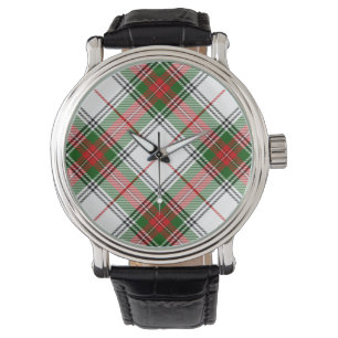 Stuart/Stewart tartan witte rode groene vlecht Horloge
