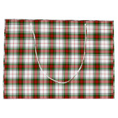 Stuart/Stewart tartan witte rode groene vlecht Large Cadeautasje (Achterkant)