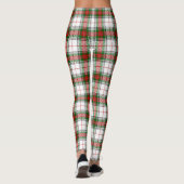 Stuart/Stewart tartan witte rode groene vlecht Leggings (Achterkant)