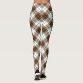 Stuart/Stewart tartan witte rode groene vlecht Leggings (Achterkant)