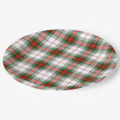 Stuart/Stewart tartan witte rode groene vlecht Papieren Bordje (Gekanteld)