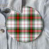 Stuart/Stewart tartan witte rode groene vlecht Ronde Button 6,0 Cm (In situ)