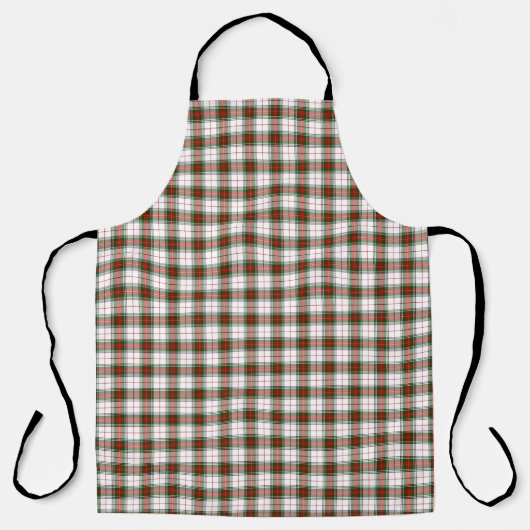 Stuart/Stewart tartan witte rode groene vlecht Schort (Voorkant)