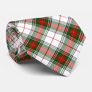 Stuart/Stewart tartan witte rode groene vlecht Stropdas