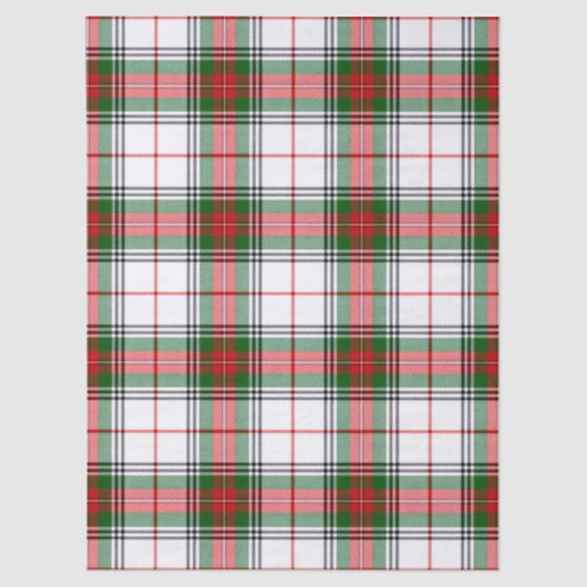 Stuart/Stewart tartan witte rode groene vlecht Tissuepapier (Voorkant)