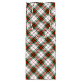 Stuart/Stewart tartan witte rode groene vlecht Wijn Cadeautas (Achterkant)