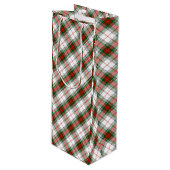 Stuart/Stewart tartan witte rode groene vlecht Wijn Cadeautas (Voorkant Gekanteld)