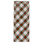 Stuart/Stewart tartan witte rode groene vlecht Wijn Cadeautas (Voorkant)