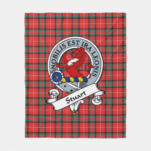 Stuart van Bute Clan Badge Tartan Pset Fleece Deken (Voorkant)