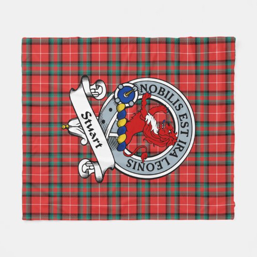 Stuart van Bute Clan Badge Tartan Pset Fleece Deken (Voorkant (Horizontaal))