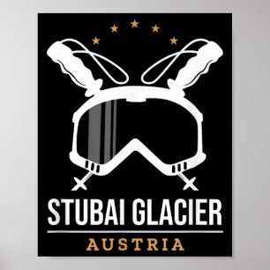 Stubai gletsjer Oostenrijk skigebied vintage skiën Poster