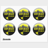 Stubai Oostenrijk gele ski stickers (Vel)