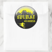 Stubai Oostenrijk gele ski stickers (Tas)