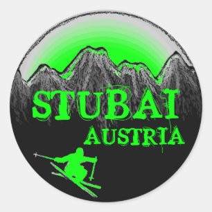 Stubai Oostenrijk groene ski stickers