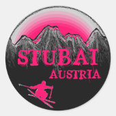 Stubai Oostenrijk roze ski stickers (Voorkant)