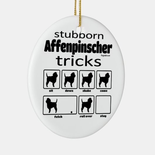 Stubborn Affenpinscher Tricks Keramisch Ornament (Rechts)