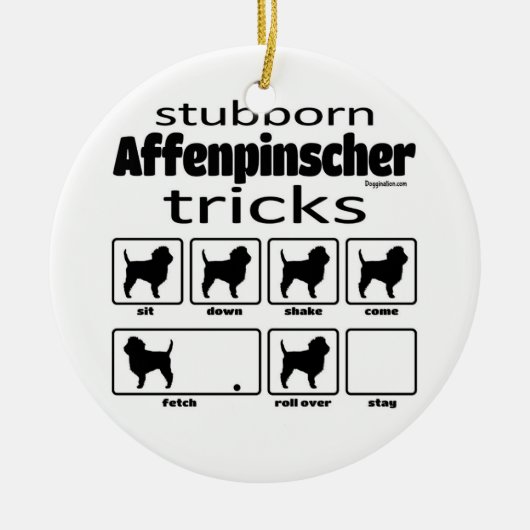 Stubborn Affenpinscher Tricks Keramisch Ornament (Voorkant)