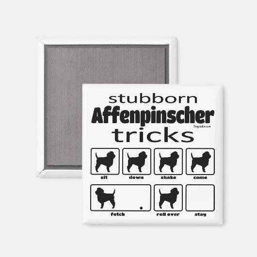 Stubborn Affenpinscher Tricks Magneet (Voorkant / Achterkant)