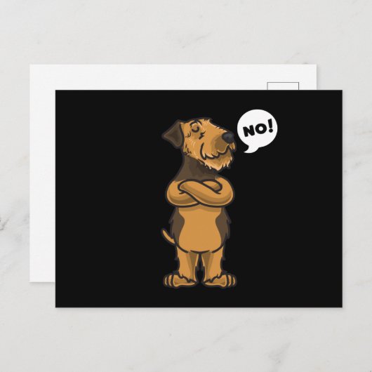 Stubborn Airedale Terrier Dog Briefkaart (Voorkant / Achterkant)