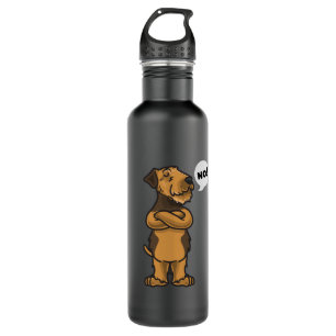 Stubborn Airedale Terrier Dog Waterfles
