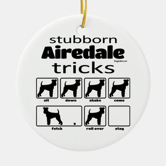 Stubborn Airedale Terrier Tricks Keramisch Ornament (Voorkant)