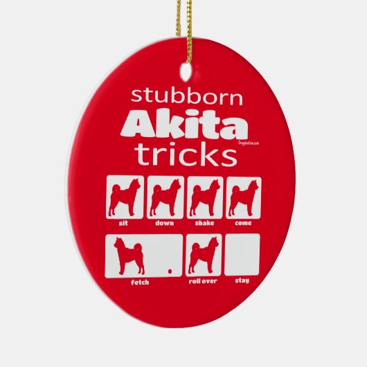 Stubborn Akita Tricks Keramisch Ornament (Rechts)