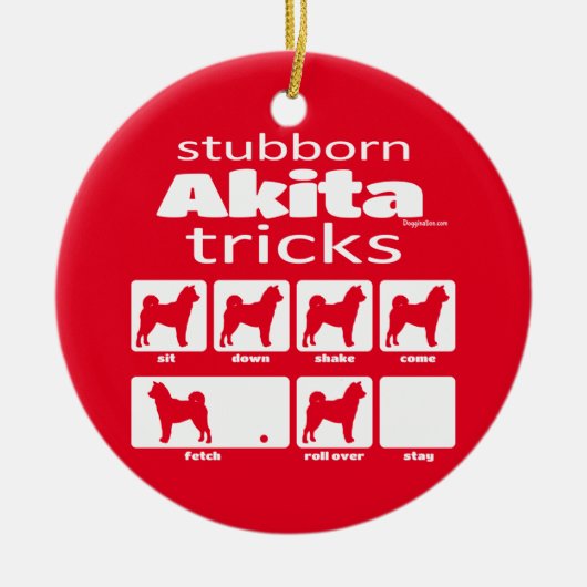 Stubborn Akita Tricks Keramisch Ornament (Voorkant)