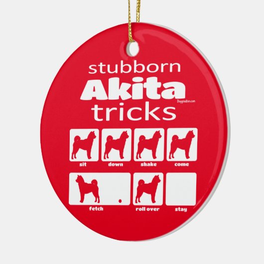 Stubborn Akita Tricks Keramisch Ornament (Links)