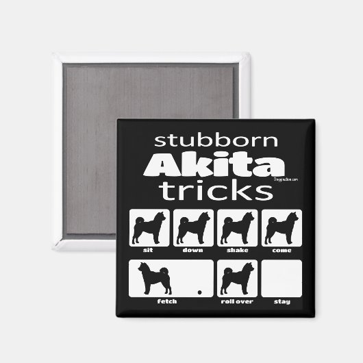 Stubborn Akita Tricks Magneet (Voorkant / Achterkant)