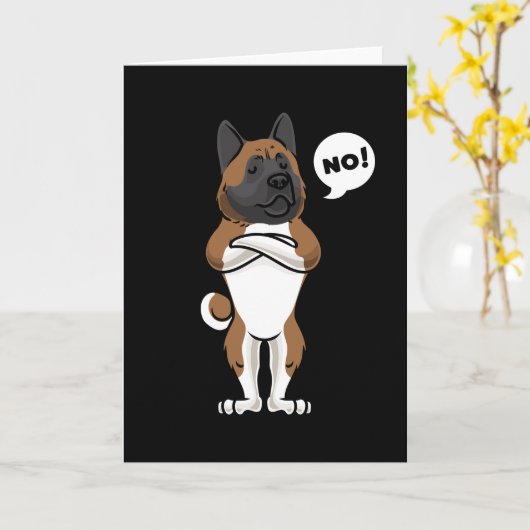 Stubborn American Akita Kaart (Gele Bloem)