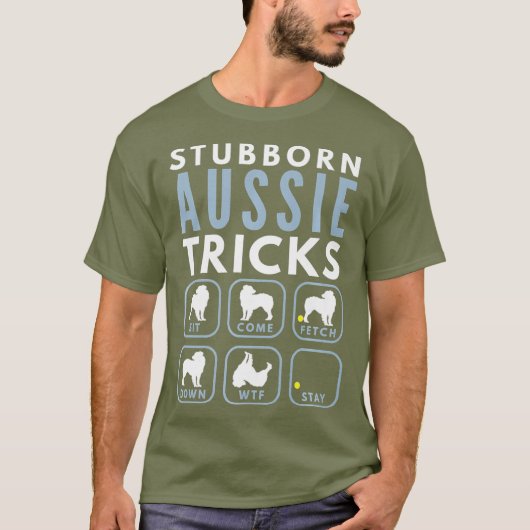 Stubborn Australian Shepherd Tricks - Dog T-shirt (Voorkant)