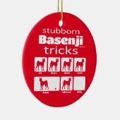 Stubborn Basenji Tricks Keramisch Ornament (Rechts)