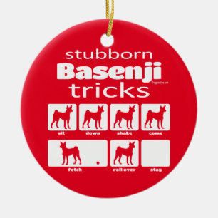 Stubborn Basenji Tricks Keramisch Ornament