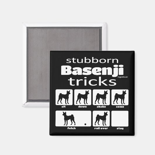 Stubborn Basenji Tricks Magneet (Voorkant / Achterkant)