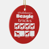 Stubborn Beagle Tricks Keramisch Ornament (Rechts)