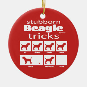 Stubborn Beagle Tricks Keramisch Ornament
