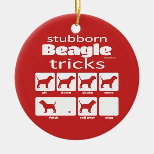 Stubborn Beagle Tricks Keramisch Ornament (Voorkant)