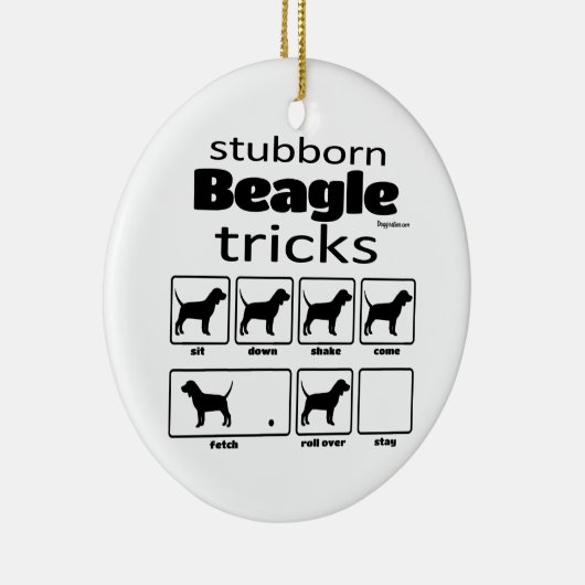Stubborn Beagle Tricks Keramisch Ornament (Rechts)